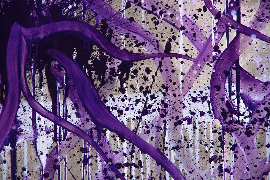 graffiti, wall, paint, purple, background, old, distressed, HD wallpaper