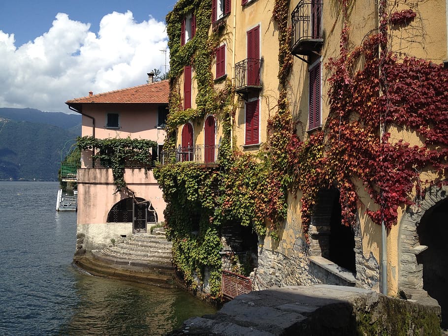 lake como, italy, built structure, architecture, building exterior, HD wallpaper