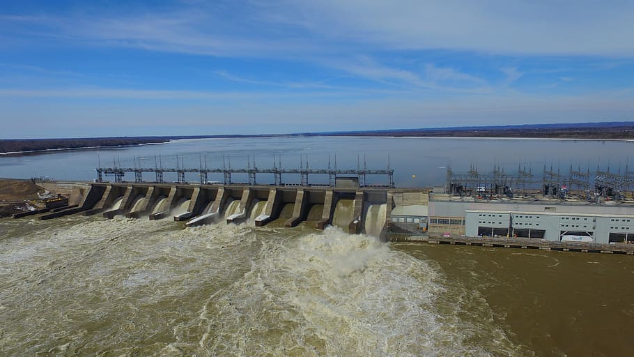 canada, carillon, water, sky, sea, dam, motion, nature, hydroelectric power HD wallpaper
