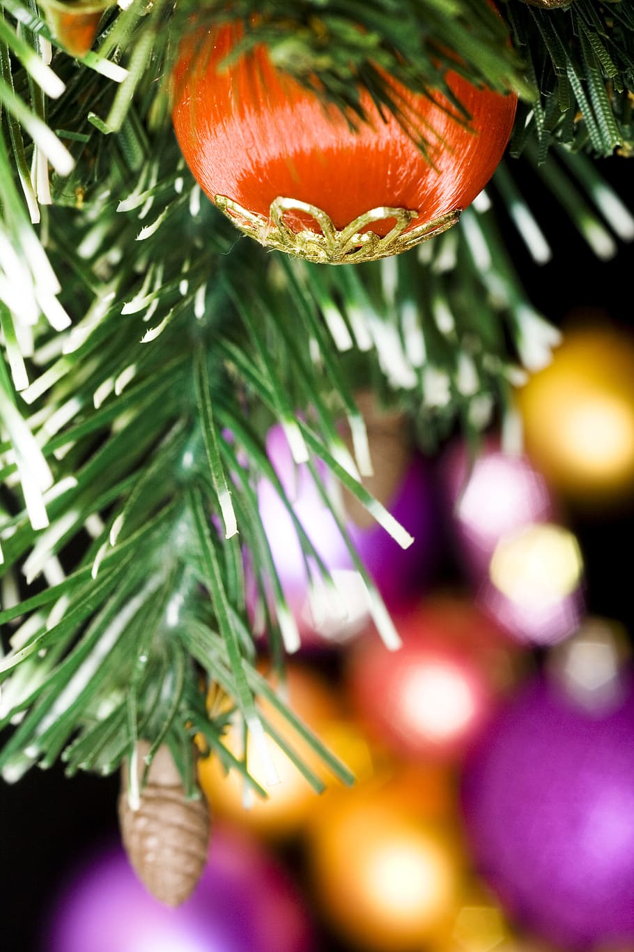 background, ball, bauble, branch, bright, celebration, christmas HD wallpaper