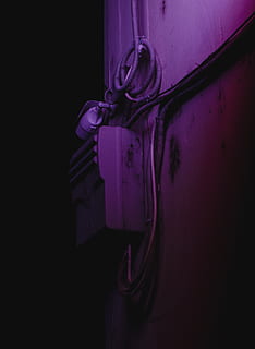 black coated wire on white wall, light, security camera, neon HD wallpaper