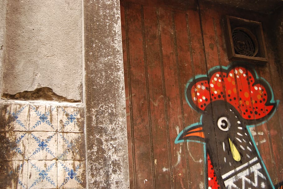 door, cock, architecture, red, no people, building exterior HD wallpaper