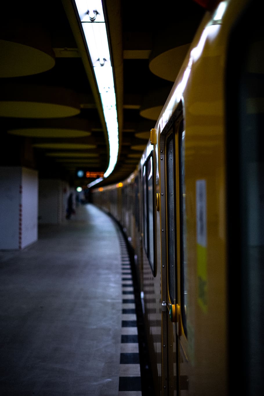 yellow train on rail, vehicle, terminal, train station, transportation HD wallpaper