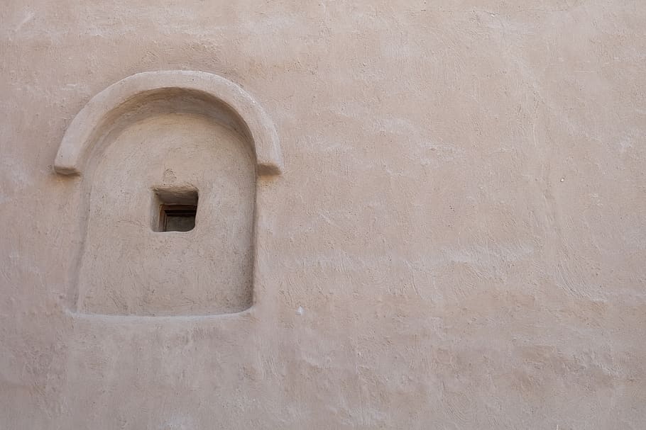 Beige Concrete Wall Photography, arched window, cement, design HD wallpaper