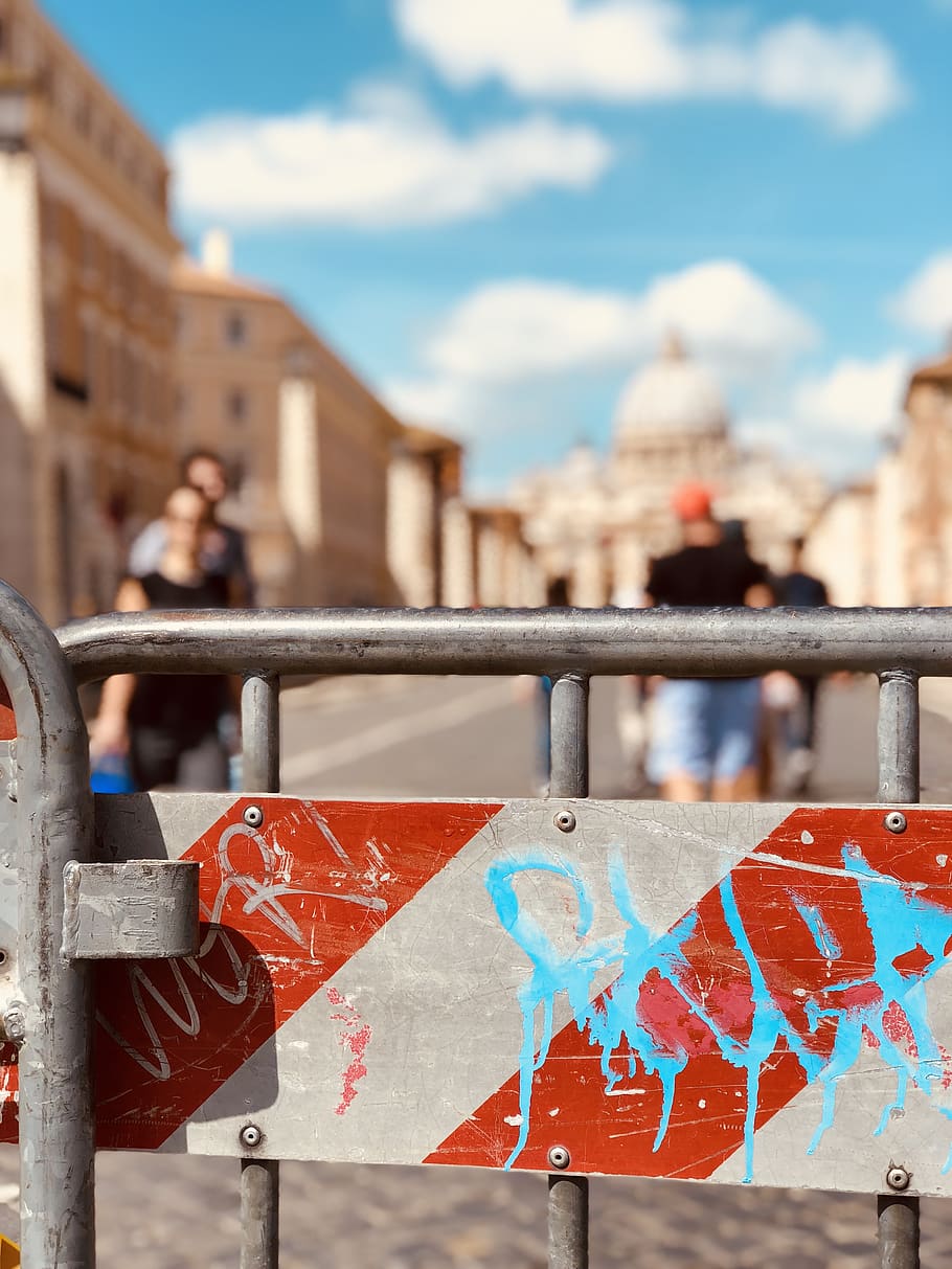 gray steel frame, italy, roma, via della conciliazione, collage HD wallpaper