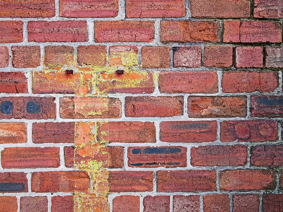 maroon brick wall, rug, texture, plant, brickwork, bricks, brick texture HD wallpaper