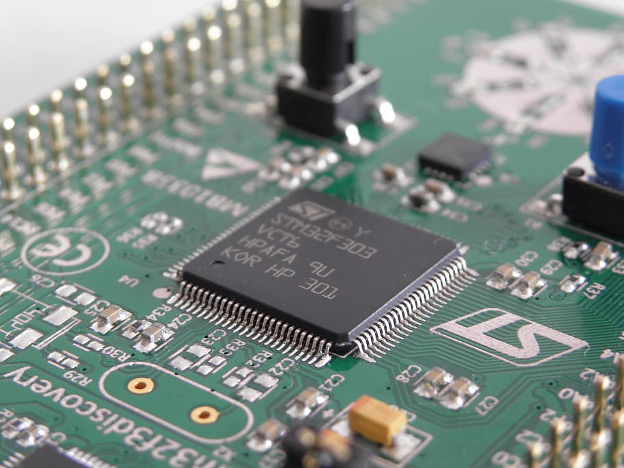 robotic, processor, chip, detail, macro, microcontroller, stm32