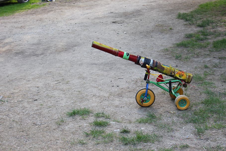 austria, kautzen, diy, fun, ground, cannon, random, color, day HD wallpaper