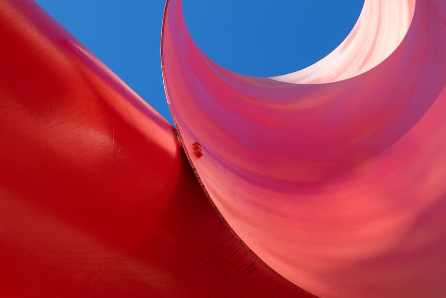 Red Illustration, art, artistic, background, blue sky, color HD wallpaper