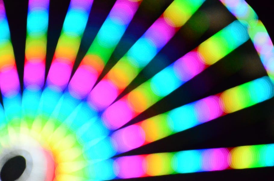 multicolored LED bokeh lights, multi colored, close-up, no people HD wallpaper