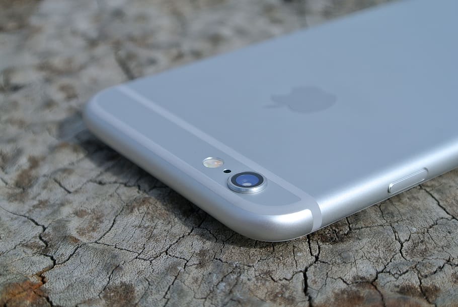 Silver Iphone 6, camera, camera lens, cellphone, cellular, close-up, HD wallpaper