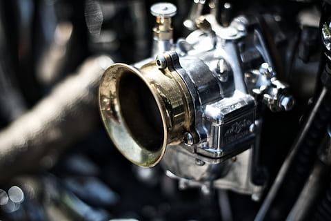 Silver Carburetor, chrome, close-up, design, engine, equipment HD wallpaper