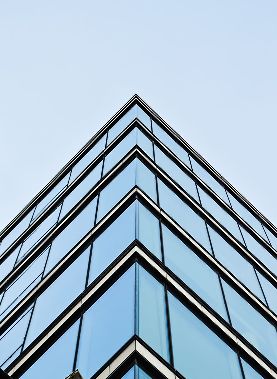 curtain wall building, built structure, architecture, low angle view HD wallpaper