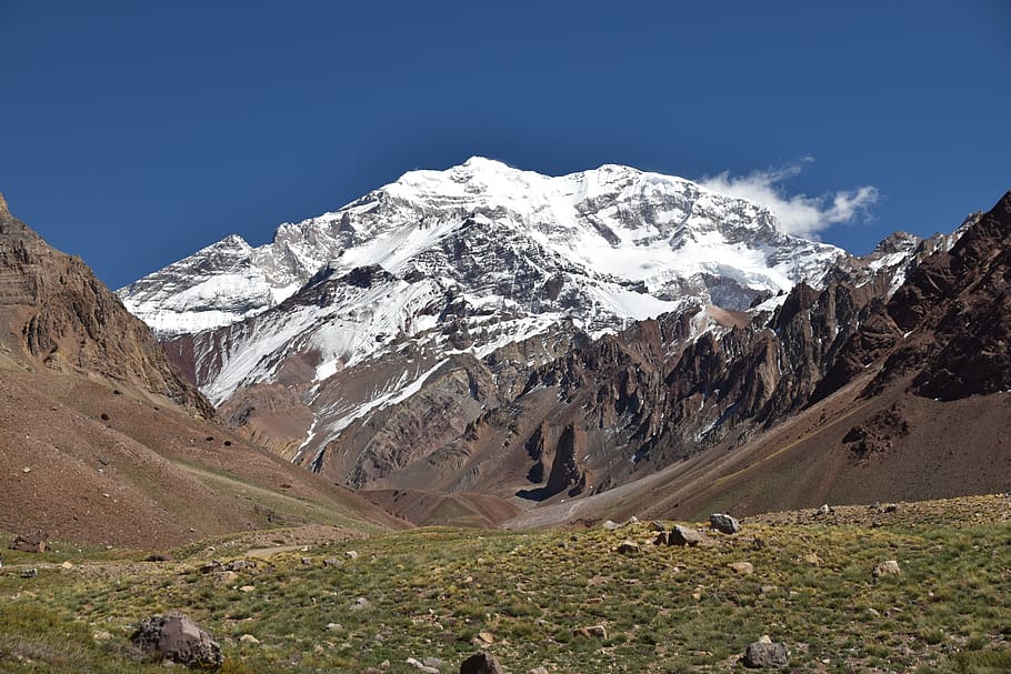 aconcagua, argentína, mountain, andes, mountains, the highest, HD wallpaper