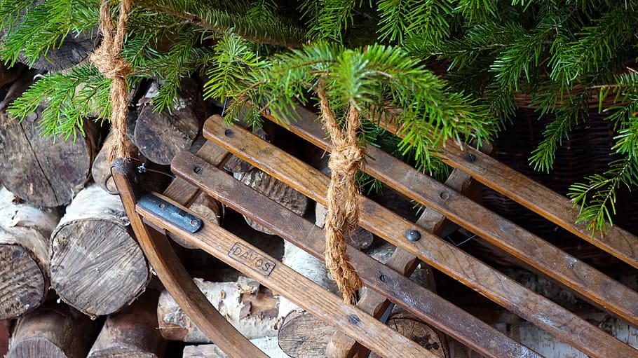 slide, wood, winter, advent, decoration, wood - material, plant HD wallpaper