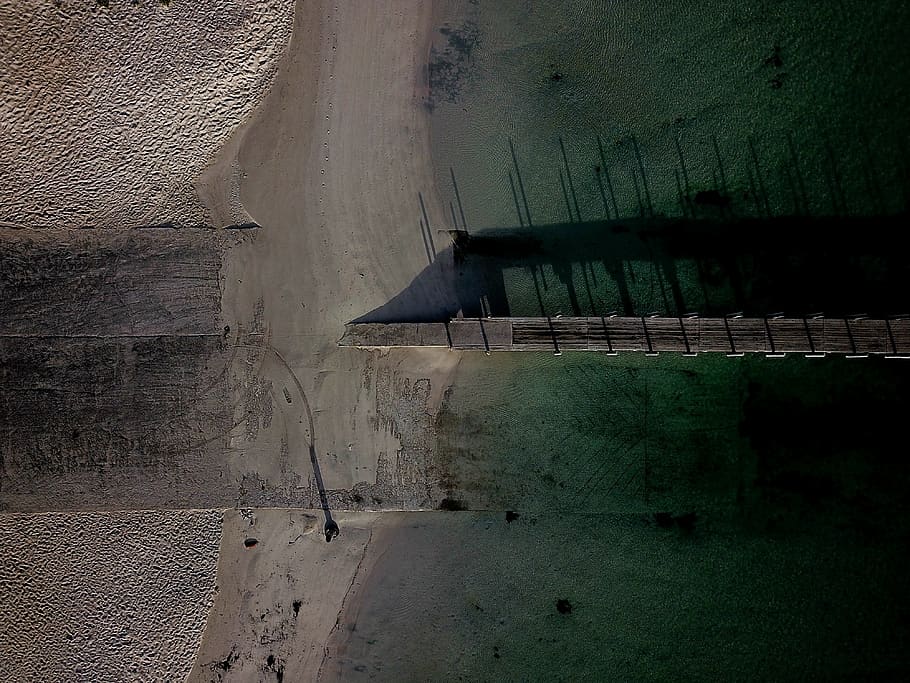 aerial view of brown dock, road, gravel, dirt road, quindalup, HD wallpaper
