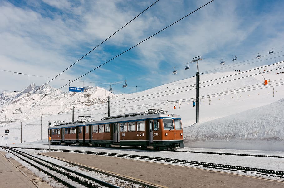 Gornergrat railway station, adventure, alpine, alps, altitude, HD wallpaper