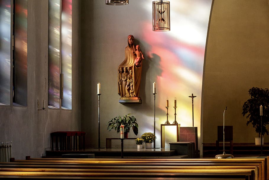 baptism, church, statue, human representation, sculpture, male likeness HD wallpaper