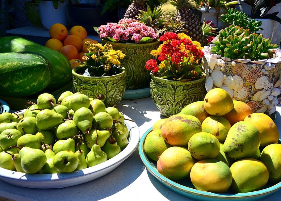 fruit, pear, freshness, healthy eating, large group of objects HD wallpaper