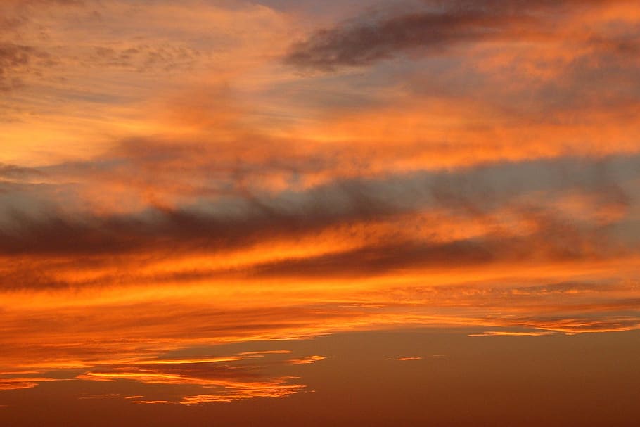 Gray Clouds during Sunset, atmosphere, cloudscape, nature, orange HD wallpaper