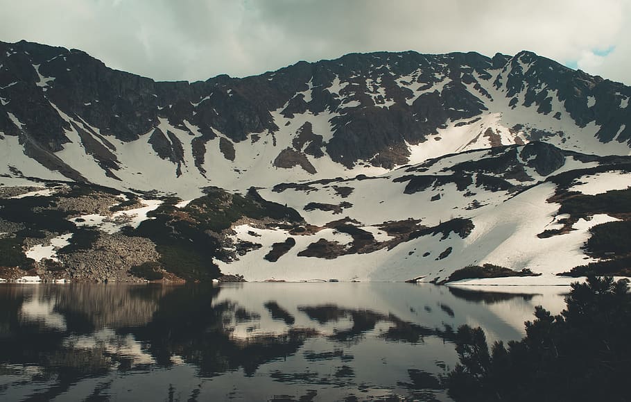 mountain covered with snow, glacier, ice, nature, outdoors, cloud HD wallpaper