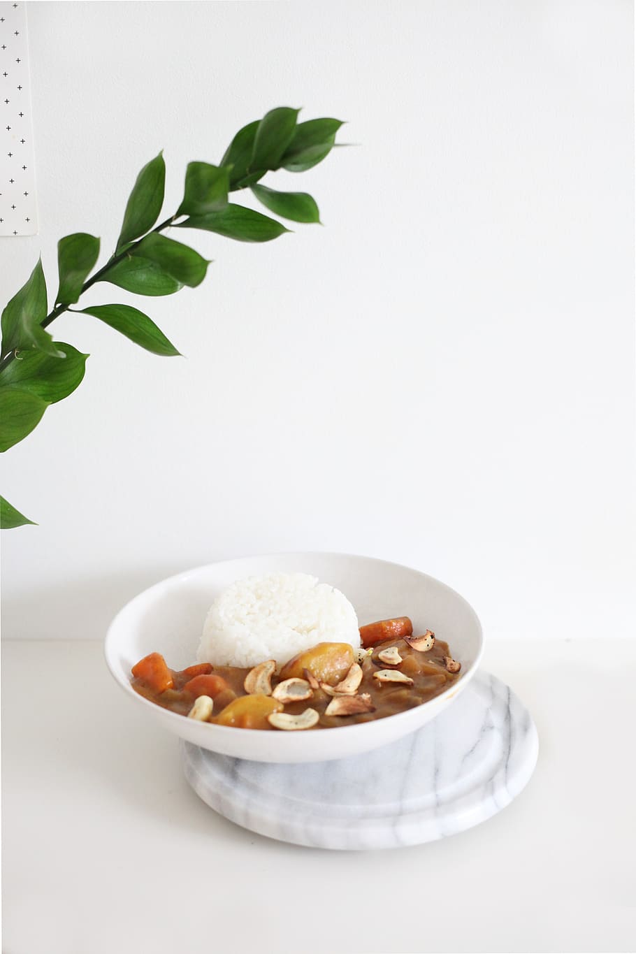 cooked dish in plate, food, food and drink, indoors, bowl, leaf HD wallpaper