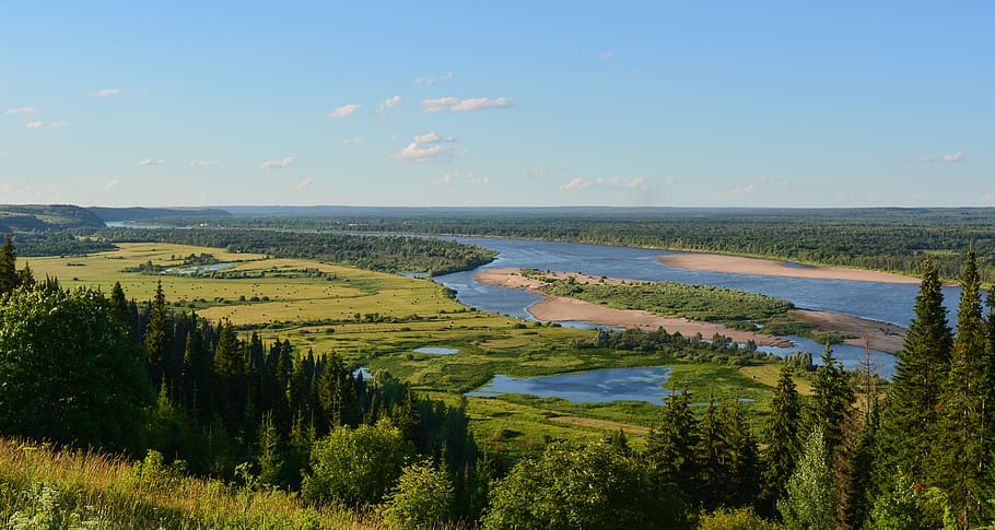 landscape, river, summer, nature, forests, trees, the picturesque, HD wallpaper