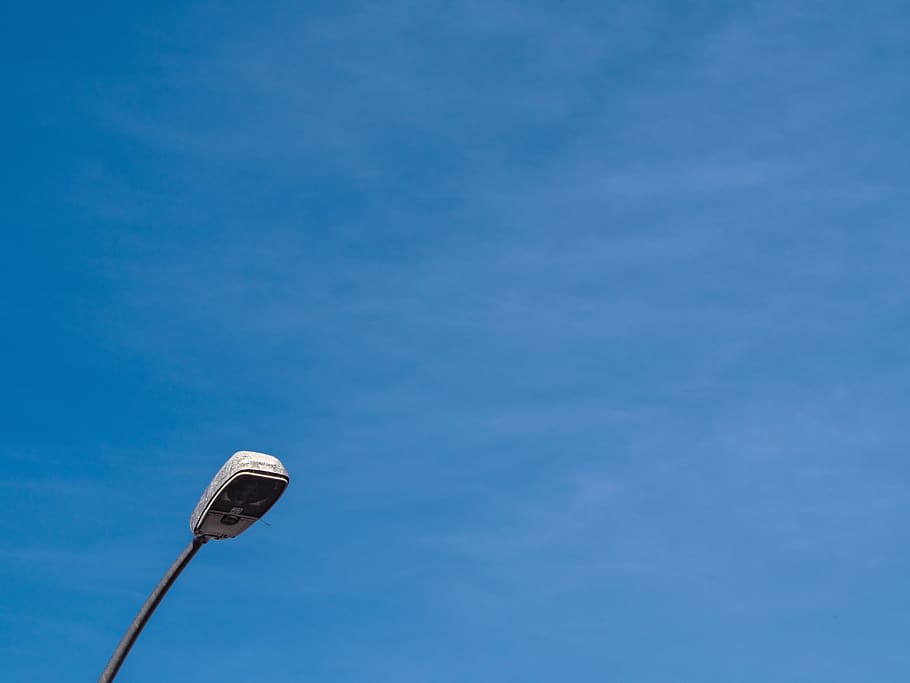 lampposts, sky, blue, low angle view, nature, no people, day HD wallpaper