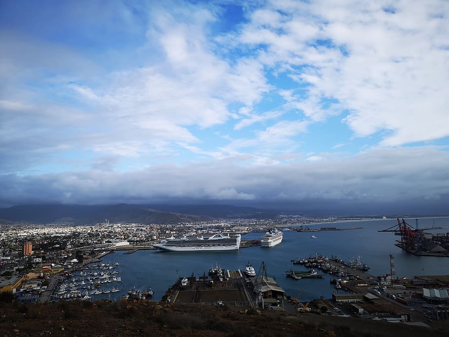 sky, cielo, landscape, clouds, nubes, paisaje, cliff, ensenada, HD wallpaper