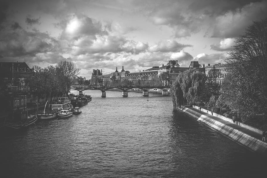 france, paris, seine, river, bridges, europe, water, cloud - sky