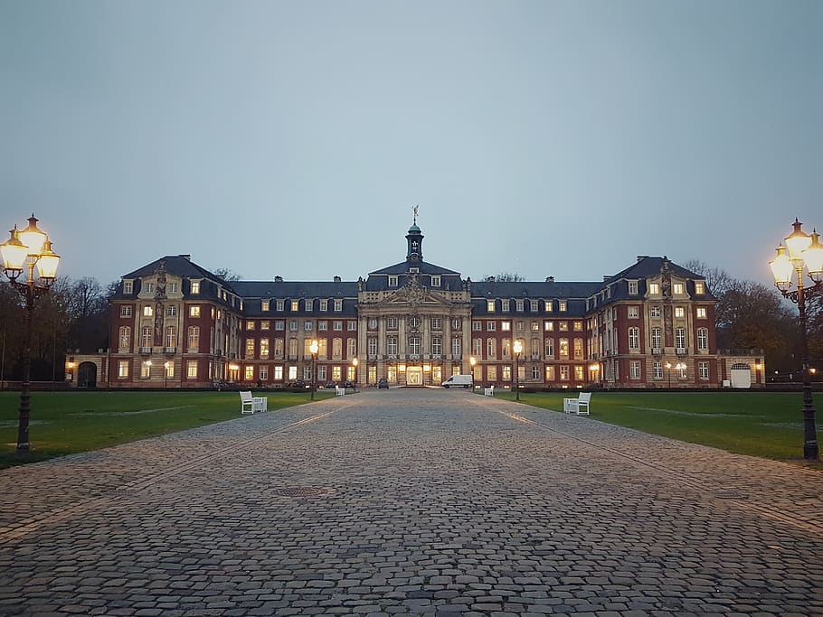 münster, germany, palace, square, architecture, building exterior HD wallpaper