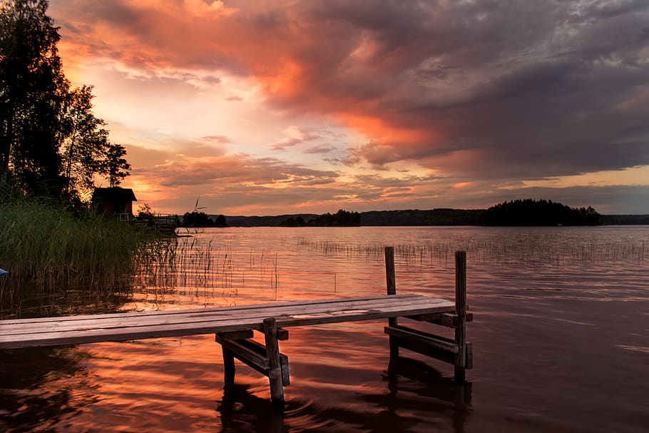 sweden, böda, cloud - sky, water, sunset, scenics - nature HD wallpaper