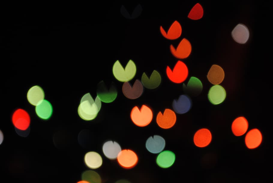 light, illuminated, defocused, night, abstract, black background HD wallpaper