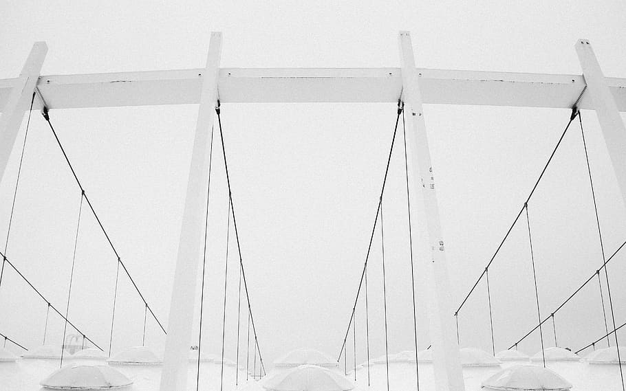 low-angle photo of building, structure, white, minimal, abstract HD wallpaper