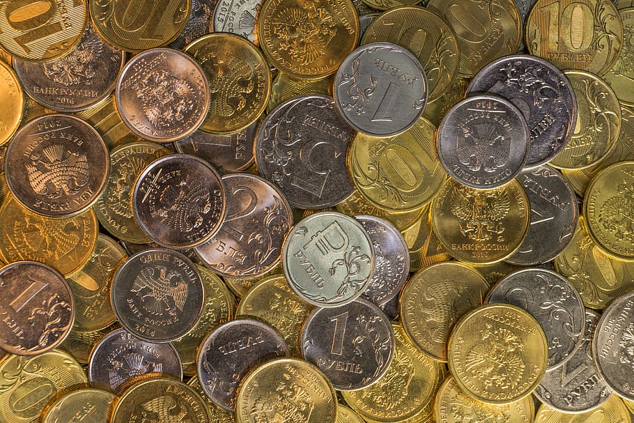 currency, wealth, finances, background, golden, ruble, russia HD wallpaper