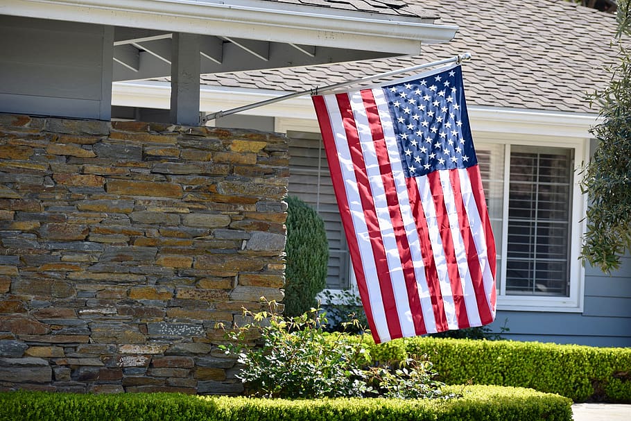 HD wallpaper: flag, american, home, house, usa, patriotic, stripes