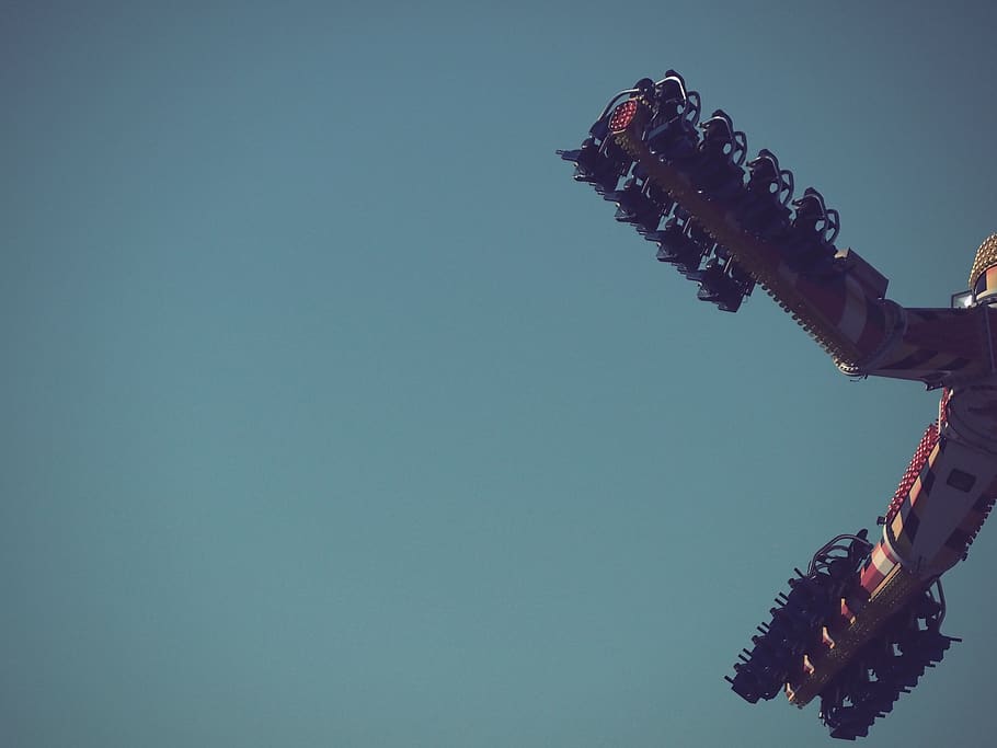 mood, alone, still, theme, thrill, amusement, park, kids, blue HD wallpaper