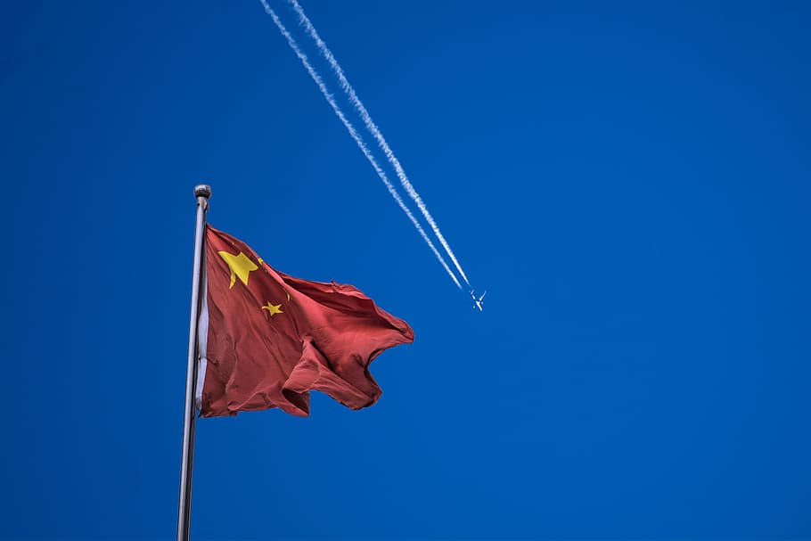 china, shanghai, fly, chinese, chinese flag, red, flying flag