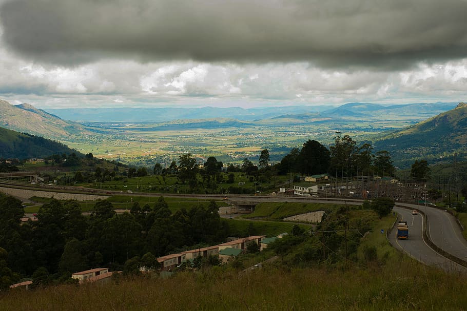 road, highway, mountain, traffic, landscape, cloud - sky, tree HD wallpaper