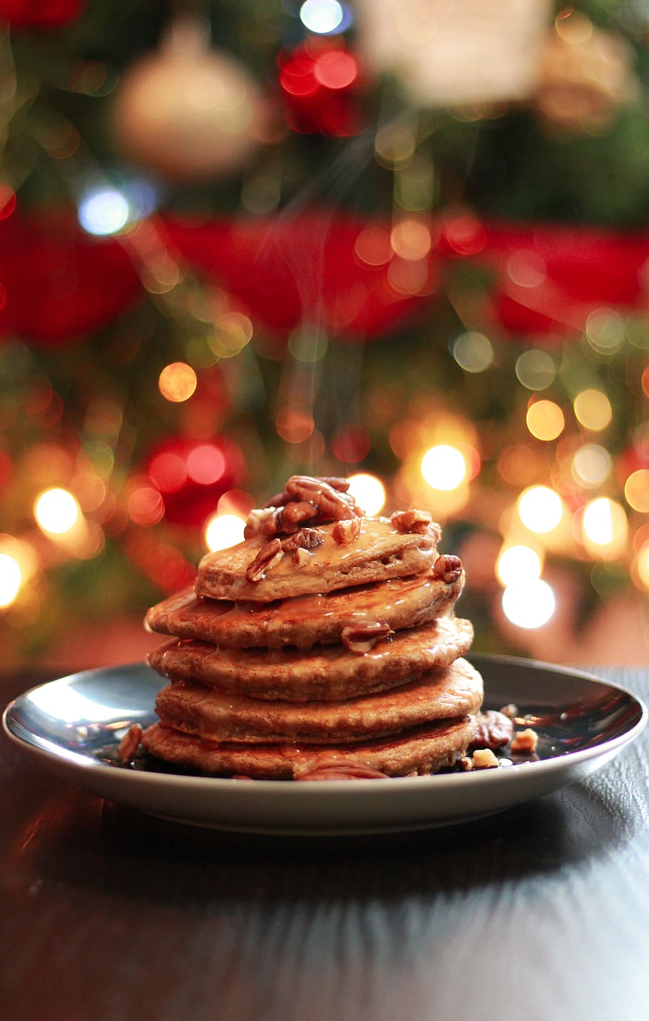selective focus photography of pancakes on plate, food, bread, HD wallpaper