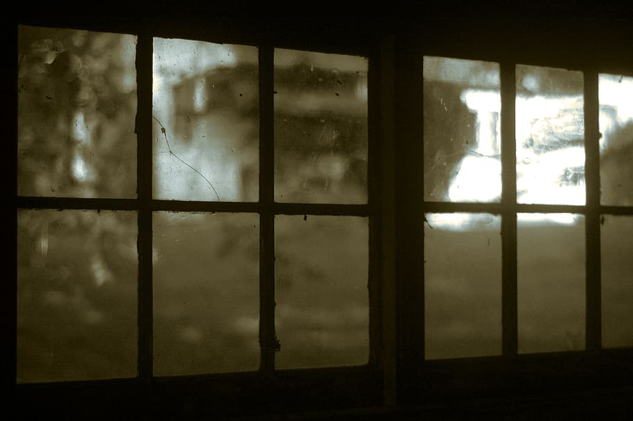 glass, windows, old, crack, dark, sepia, vintage, glass - material HD wallpaper