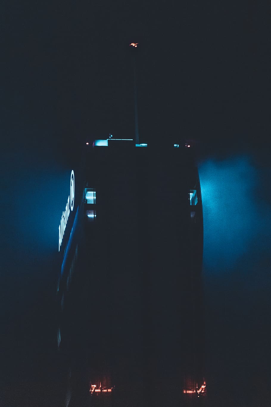 lighting, flare, fog, night, stage, building, lights, allianz HD wallpaper