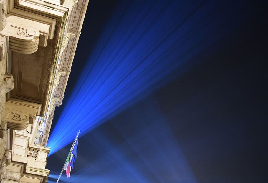 italy, milan, light, architecture, no people, blue, low angle view HD wallpaper