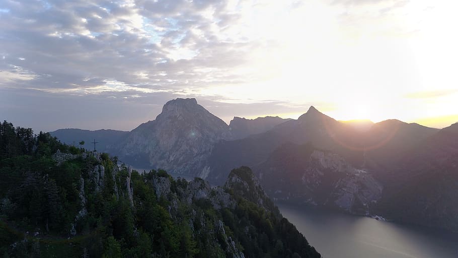 Photo of Mountains, clouds, dawn, daylight, fog, landscape, mountain range HD wallpaper