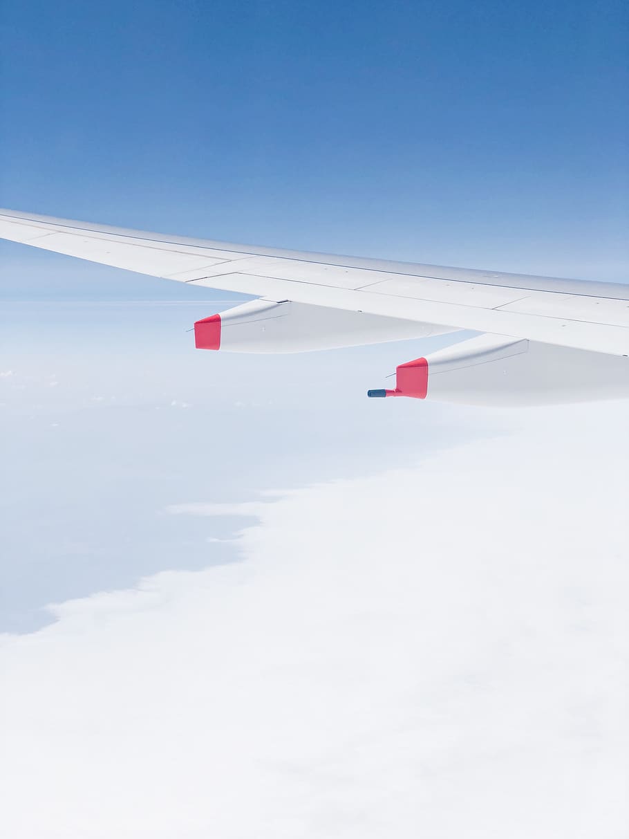 white airline, airplane, glider, aircraft, transportation, flight HD wallpaper