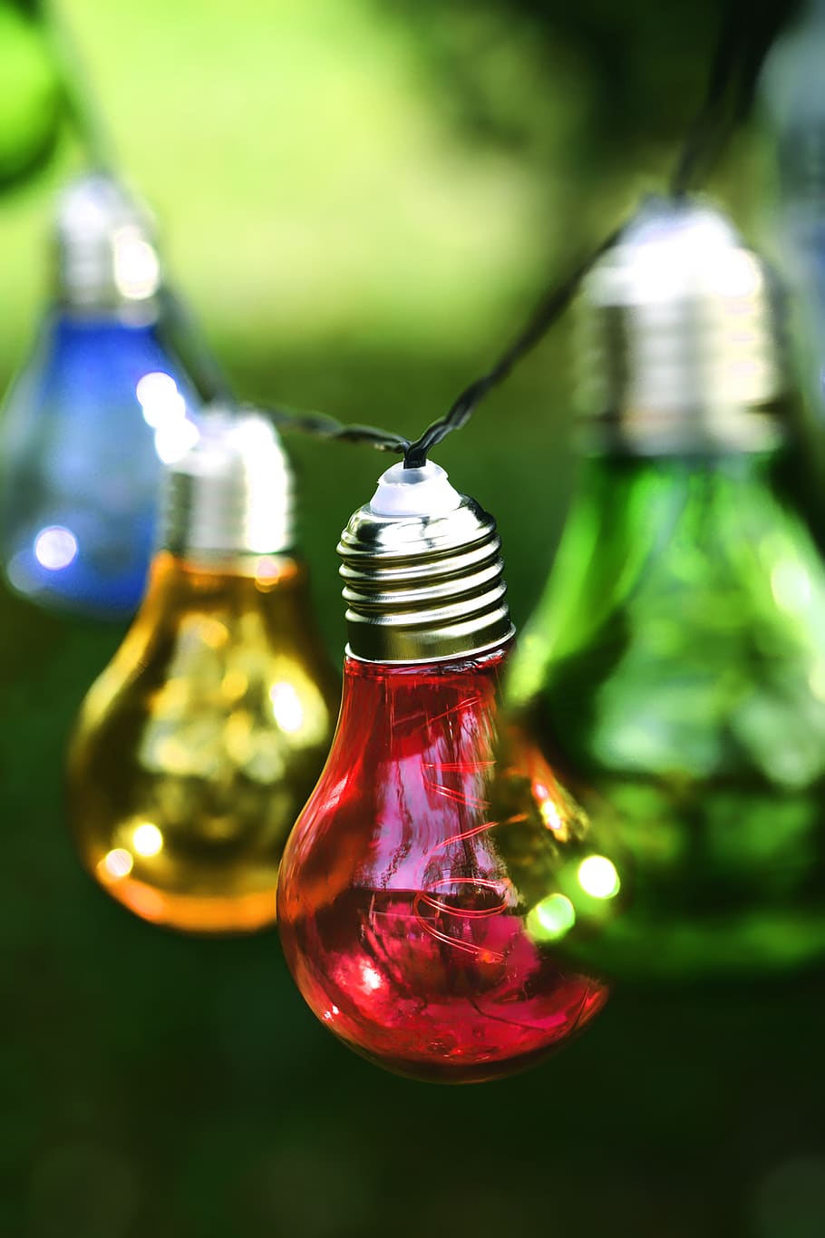light bulbs, colorful, lamps, energy, glass - material, close-up HD wallpaper