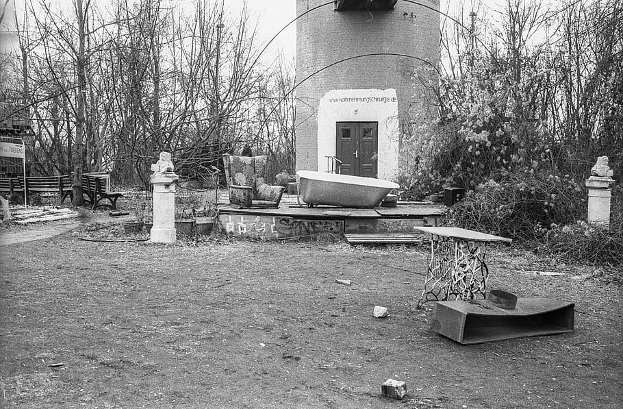 germany, berlin, teufelsberg, de, tub, streetart, monochrome HD wallpaper