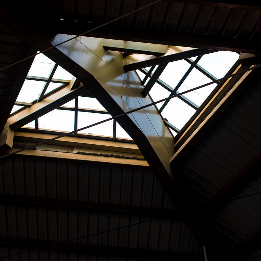 geometry, metro station, pyramid, skylight, sunroof, architecture, HD wallpaper