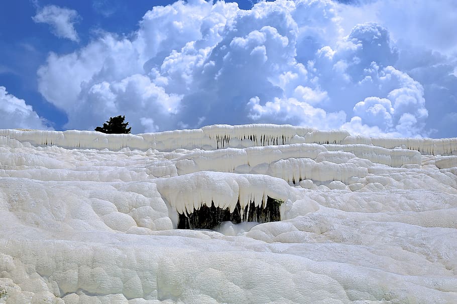 nature, landscape, clouds, sky, snow, winter, cold, weather HD wallpaper