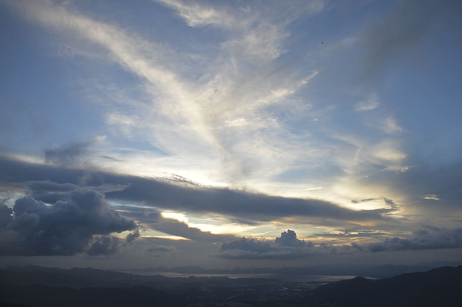 sky, clouds, sunsets, beautiful, scenary, cloud - sky, beauty in nature HD wallpaper